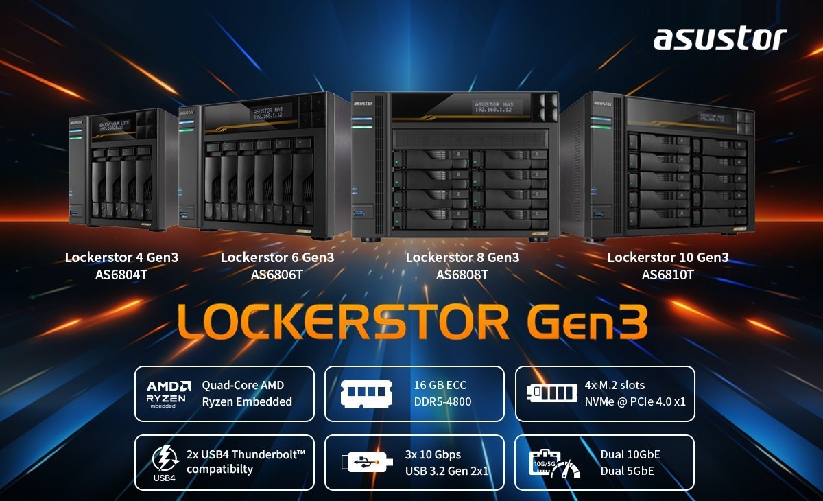 ASUSTOR launches Lockerstor Gen3 Series NAS device