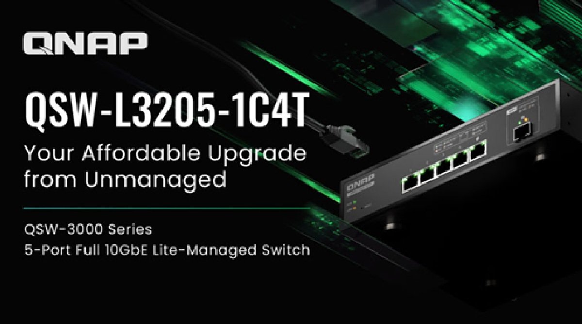 QNAP launches QSW 3000 Series 5-Port Full 10GbE Lite-Managed Switch