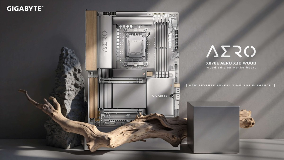 Gigabyte X870E AERO X3D WOOD redefines motherboard